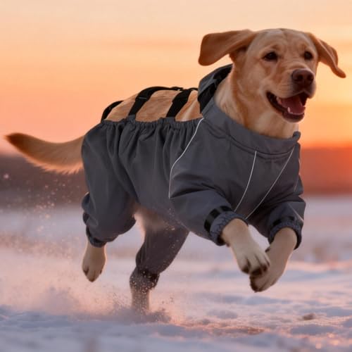 Chaquetas para exterior de perros con pantalones de nieve y botas reflectantes 3