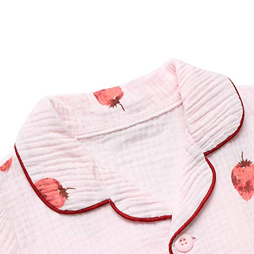 Toddler Girls Summer Pajama Set 100% Cotton Sleepwear Kids Short Sleeve Jammies Little Boy Pjs3