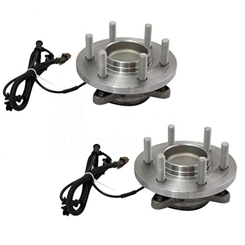 Image of TRQ Front Driver and Passenger Side Wheel Bearing and Hub Assembly Set 2 Piece Compatible with 2015-2017 Ford F-150 RWD