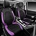 CAR PASS Leather Seat Covers, Breathable Universal Car Seat Cover Full Set for Cute Women Girly,Super 5mm Composite Sponge Inside,Airbag Compatible fits Most Auto,SUVs,Trucks,Vans(Black&Purple)