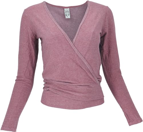 GURU SHOP Wickelshirt, Pullover, Wickeljacke, Yogashirt - Altrosa, Damen,...