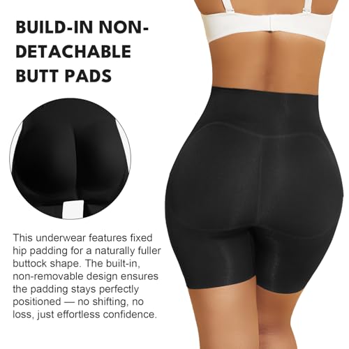 Image of MOVWIN Padded Underwear for Women Built-in 7mm 16mm Fake Butt Pads for Bigger Butt Lifting Panties Tummy Control Shapewear