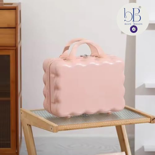 Image of Travel Makeup Case with Lock & Luggage Strap, ABS Hard Shell Cosmetic Vanity Case, Portable Makeup Organizer for Women, Beauty Storage Box for Makeup, Skincare & Toiletries (Blush Pink, MODEL1)