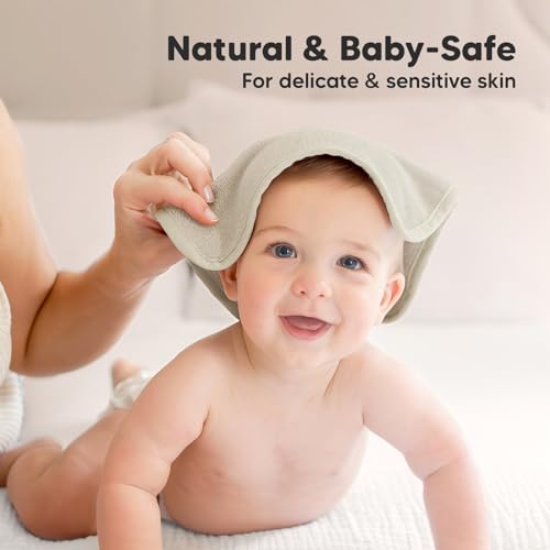 Image of 6-Pack Baby Washcloths - Soft Absorbent Viscose from Bamboo Washcloths for Face, Body, Baby Towels for Newborn, Kids, Toddlers, Infant,Gentle on Sensitive Skin,10x10 Reusable Face Towels(Stone /Dove)