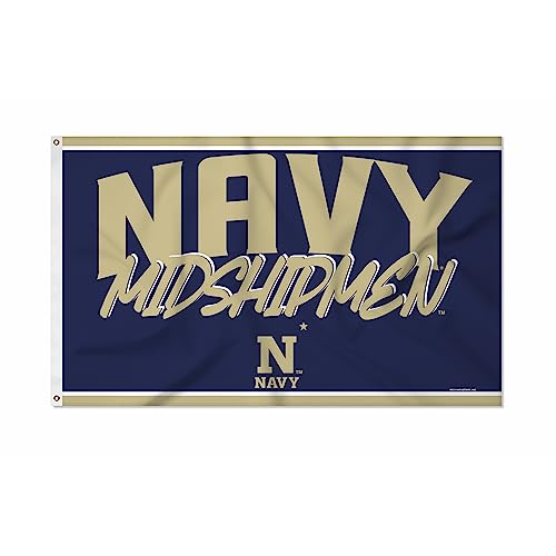 Rico Industries NCAA Naval Academy Midshipmen Script 3' x 5' Banner Flag Single Sided - Indoor or Outdoor - Home Décor