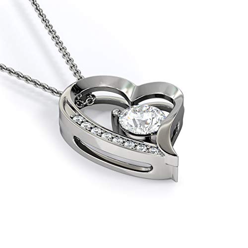 Beautiful Gift for Daughter From Dad - 'Never Forget That I Love You' Necklace - 14K White Gold Finish With Inspirational Message Card and Luxury Box4