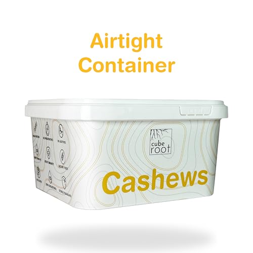 Image of Cube Root 100% Natural Whole Cashew Nuts 500g, W320 Grade (Medium size), Airtight Container, Dry Fruits