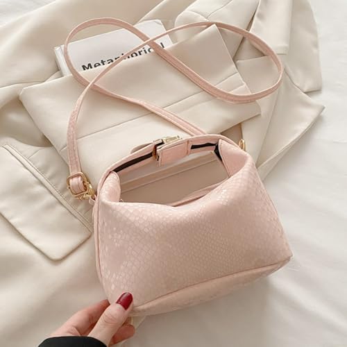 Fashion Hand-held Shoulder Crossbody Lock Small Bag Women PU Leather Crossbody Bag Simple Shoulder Bag Solid Color Me3