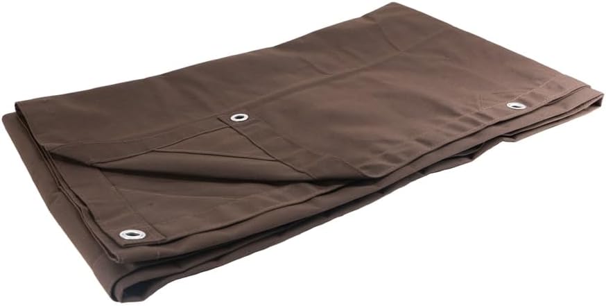 Mytee Products 8' x 10' w/ 6' x 8' Bundle Dark Brown Canvas Tarp 12oz - Water Resistant & Breathable - Heavy Duty Tarps.