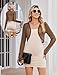 Women Sheer Shrugs Long Sleeve Cropped Cardigan Open Front Bolero Shrug for Evening Dressy Brown XXL