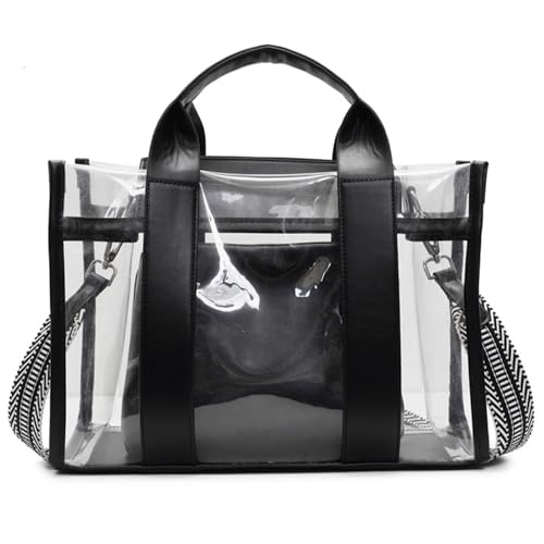 Sac fourre-tout transparent idéal pour les festivals et le shopping avec bandoulière