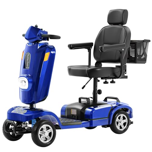 MS02 Plus 26 Miles Long Range Heavy Duty Mobility Scooter for Adults & Seniors, 500W & 400 LBS Capacity Power Electric Wheelchair with Full Lighting System, 10" Tires, Windbreak Plate Design