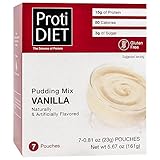 ProtiDiet Creamy High Protein Vanilla Pudding, 15g Protein, Low Calorie, Low Carb, Low Fat, Low Sugar, Aspartame Free, No Gluten Ingredients, KETO Diet Friendly, Ideal Protein Compatible, 7/ Box