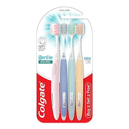 Colgate Gentle Enamel Ultra Soft Bristles Toothbrush, 4 Pcs (Buy2 Get 2), Soft Bristles for Enamel Care