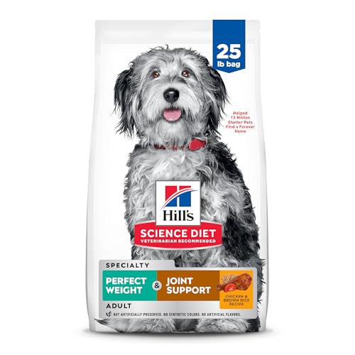 Hill’s Science Diet Adult Perfect Weight & Joint Support Chicken Recipe Dry Dog Food, 25 lb. Bag