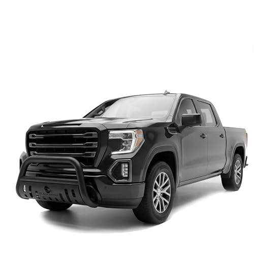 Image of Black Horse Bull Bar Skid Plate Black Compatible with 2019-2026 GMC Sierra 1500|2019-2026 Chevrolet Silverado 1500-BB037415A-SP