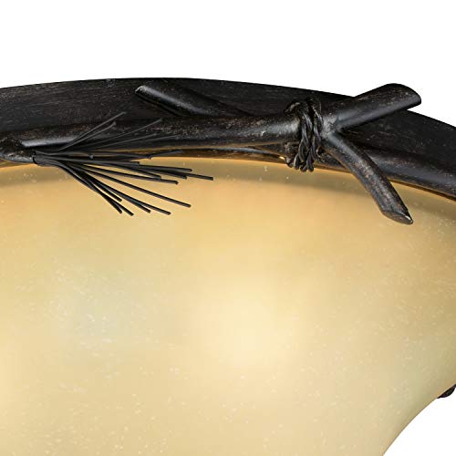 Vaxcel Sierra 15.5-In W Bronze Rustic Pinecone Flush Mount Ceiling Light Fixture #TOP2