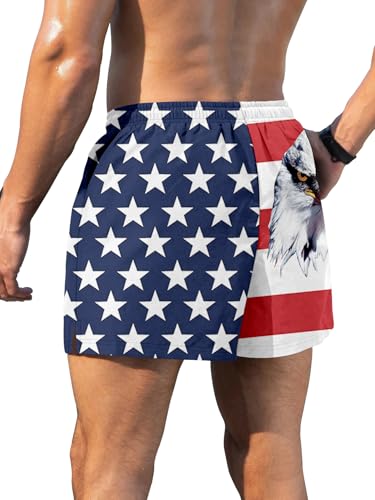 GIISAM Men's Swim Trunks, Bathing Suit 4 inch Inseam Quick Dry Swimsuit Beach Shorts with Compression Liner2