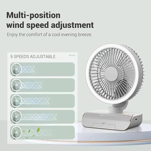 Image of Zemic 4000mAh High Speed ๐๐๐๐ก๐๐ซ๐ ๐๐๐๐ฅ๐ Table Fan for Home, ๐๐ฌ๐๐ข๐ฅ๐ฅ๐๐ญ๐ข๐ง๐ ๐๐๐ง with ๐๐๐ ๐๐ข๐ ๐ก๐ญ | ๐๐๐ ๐๐๐ซ๐ฌ๐จ๐ง๐๐ฅ Fan, ๐๐๐ฆ๐จ๐ญ๐ Control ๐ ๐๐ฉ๐๐๐ (White)