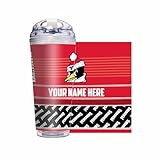 Rico Industries NCAA Youngstown Penguins Standard 24oz Personalized Tumbler W/Hinged Lid - Team Colored Travel Tumbler - Keeps Drinks Cold or Hot