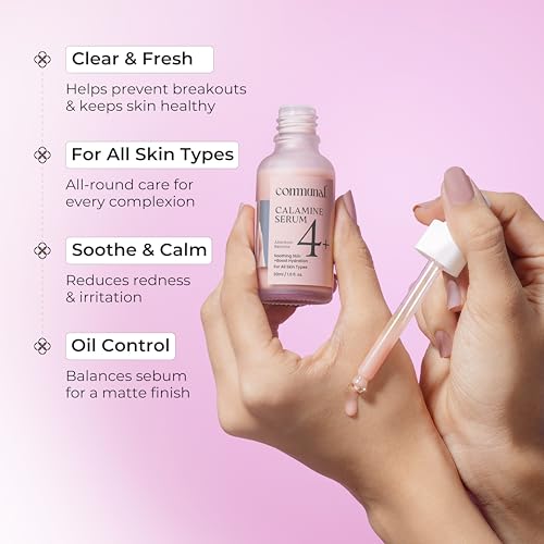Image of Communal Calamine 4% Face Serum 30ml with Allantoin & Betaine | Soothing Oil Control Face Serum for Oily, Acne-Prone & Sensitive Skin | Pore Minimizing, Hydrating & Redness Calming Formula