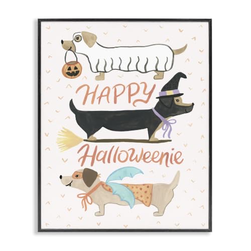 Happy Halloweenie Festive Dog Costume, 16 x 20 Inch Framed Giclée Print