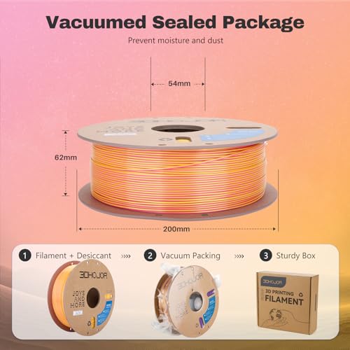 Image of Silk PLA Filament 1.75mm Gold Pink Dual Color PLA 3D Printer Filament 2 in 1 Coextrusion 1KG Spool(2.2lbs) 3D Printing Filament Dimensional Accuracy + /- 0.03mm Fits for Most FDM 3D Printers