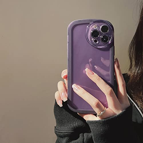 Coque en silicone violette pour iPhone 14 Pro Max et modèles 11 à 13
