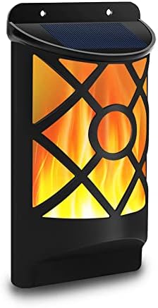 Aityvert Solar Flame Lights Outdoor, Waterproof Flickering Flame Solar Lights Dark Sensor Auto On/Off 66 LED Solar Powered Wall Mounted Night Lights Lattice Design for Patio Deck Driveway