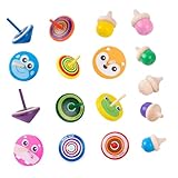 JUMPLAWN Holzkreisel Rotierende Gyro Spielzeuge für Kreatives Ab Jahren mit Stabilem Holzmaterial...