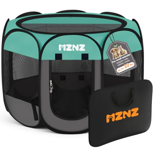 MZNZ Dog Cat Small Animal Puppy Playpen Crate, Small, Blue