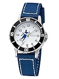 Regent Jungen Analog Quarz Uhr mit Stoff Armband 12400301