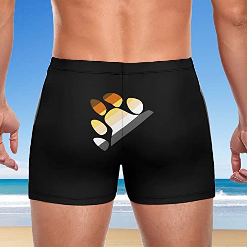 Gay Bear Pride Paw Men's Square Leg Swim Trunks Sport Boxer Bathing Suit Summer Beach Brief Elastic Swimwear3