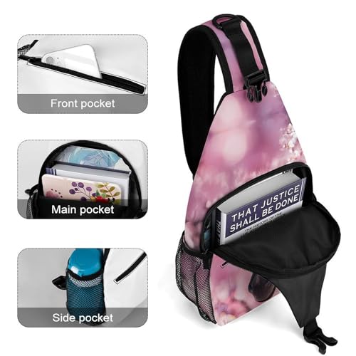 Zebra in Cherry Flowers Crossbody Sling Backpack Casual Chest Bag Fanny Pack for Women Men Travel Hiking4