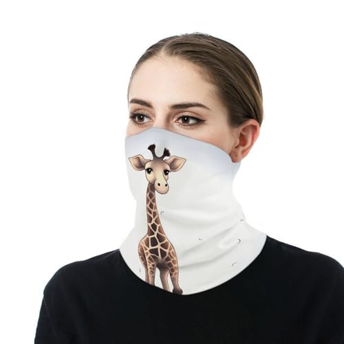 Neck Gaiter Face Mask Men Women, Cute Giraffe_77697538 Face Mask Scart Cover for Dust Wind Sun Protection4