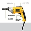 DEWALT Drywall Screw Gun, 6.5-Amp (DW268), Yellow