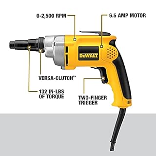 DEWALT Drywall Screw Gun, 6.5-Amp (DW268), Yellow