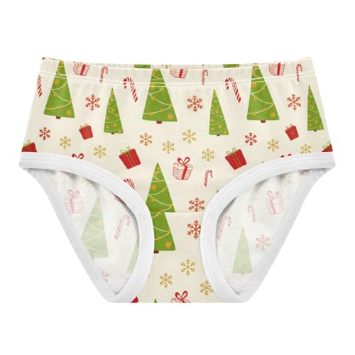 Girls' Underwear Christmas Tree Gift Snowflake Yellow Toddle Brief Panties 2303621