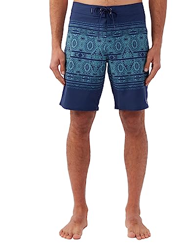 O'NEILL Men's 20 Inch Geo Print Boardshorts - Water Resistant Swim Trunks for Men with Quick Dry Stretch Fabric and Pockets