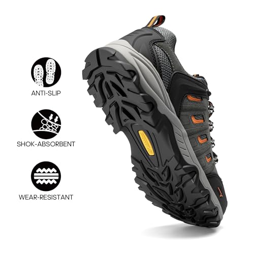 NORTIV 8 Men's Waterproof Hiking Shoes Leather Low-Top Hiking Shoes for Outdoor Trailing Trekking Camping Walking Quest2