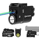 Skywoods Blue Green laser Light Combo for Pistol - 500 Lumens Gun Laser Beam Flashlight Combo For Handgun Rifle Picatinny Rail, Tactical Weapon Light Laser, Magnetic Rechargeable, Strobe Mode, Alumium