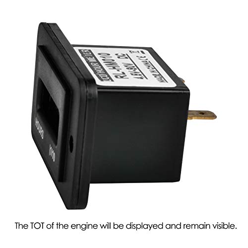 Jayron Rectangular Lcd Digital Hour Meter Dc 4.5-90V Resettable No Battery Required,For Small Engine Quad Bike Motorcycle Lawn Mower Snowmobile Motocross Chainsaw #TOP2