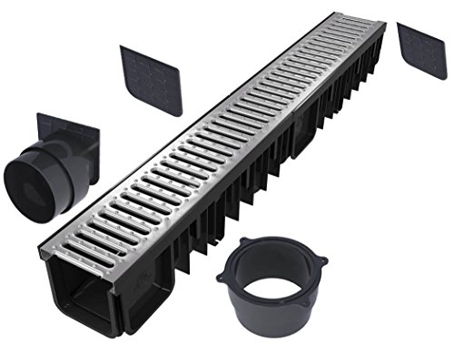 Caniveau de drainage S-lon Type 90 B125 en acier galvanisé kit 3 m