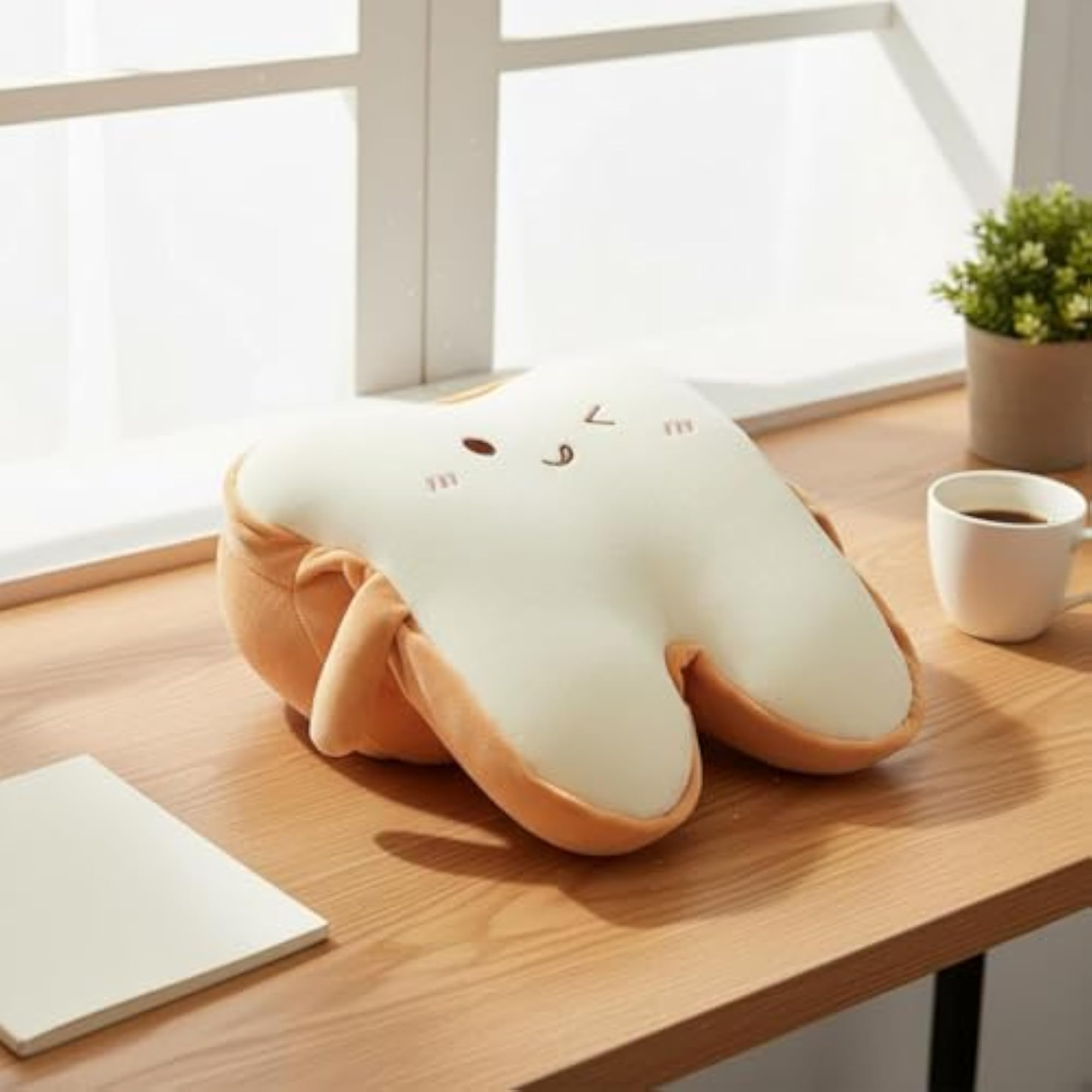 Breathable Toast Shaped Desk Pillow, Ergonomic Design