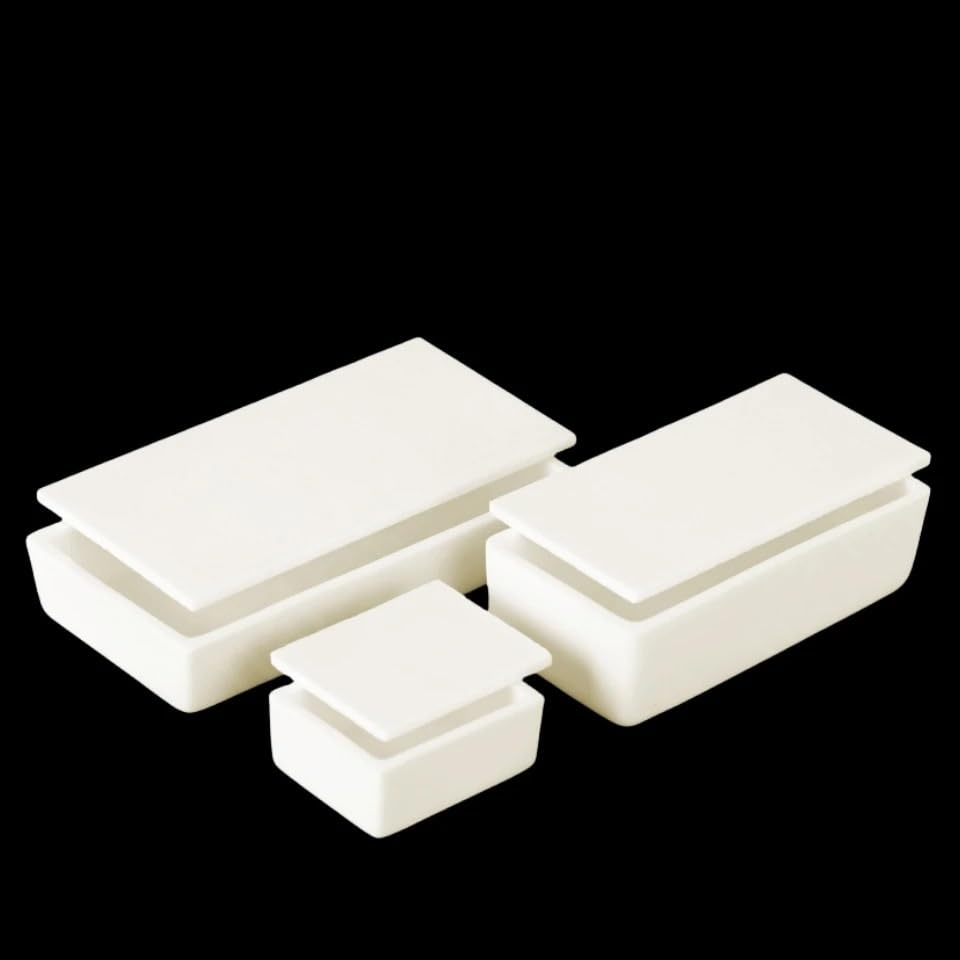 Crisol rectangular de corindón de alúmina 99% de 20ml-190ml con cubierta cóncava -1 ud.(50x40x20-25ml)