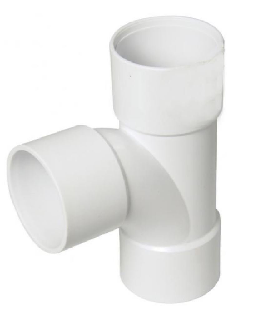 Floplast White 50Mm (56Mm) Solvent Waste Pipe Swept Tee - Bag Of 2