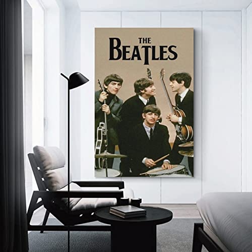 LORGL Poster mural décoratif sur toile The Beatles – Pour chambre à coucher – 40 x 60 cm - Les Beatles, Paul McCartney, John Lennon, RIngo Starr, George Harrison LORGL Poster mural décoratif sur toile The Beatles - Pour chambre à coucher - 40 x 60 cm – Image 4