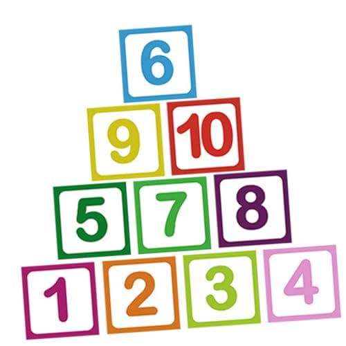 PRETYZOOM 10 hojas Pegatinas Suelo Antideslizantes Números Infantiles Autoadhesivas para Dormitorio y Guardería PVC Seguro y Extraíble