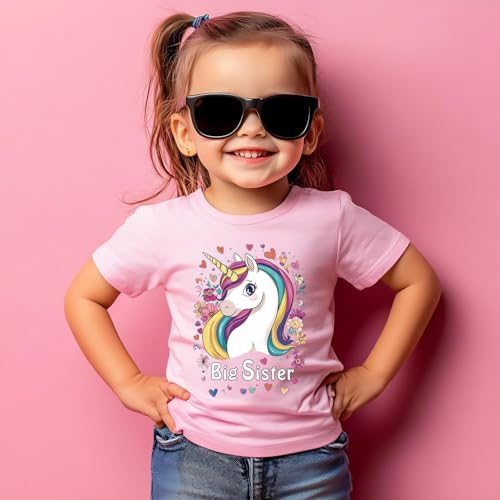 Image of Big Sister Shirt Toddler Shirts Promoted to Big Sister Announcement Big Sis Tees Little Kids Top 2-7T