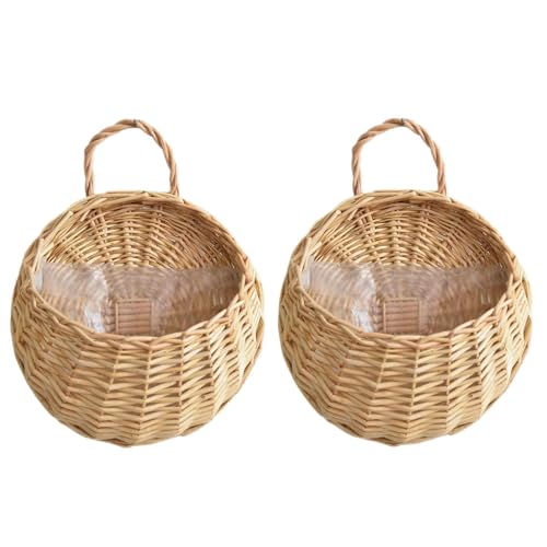 Hängender Aufbewahrungskorb Aus Kunststoff-Rattan - Ideal Für Knoblauch, Ingwer & Obst